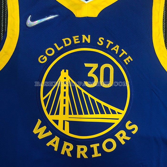 Maillot Golden State Warriors Stephen Curry NO 30 Icon Authentique Bleu